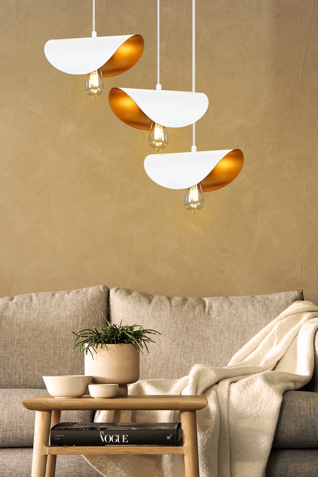 BELLA  AVİZE 3LÜ BEYAZ