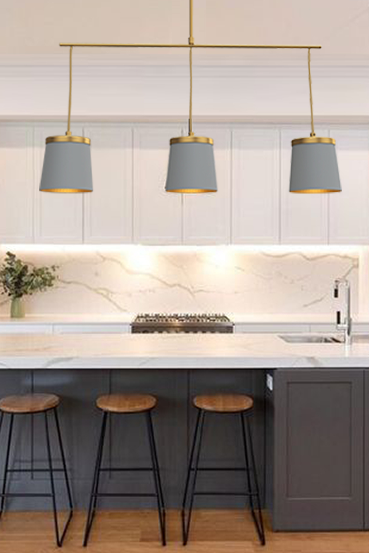 HAGEN AVİZE 3LÜ GRİ ESKİTME