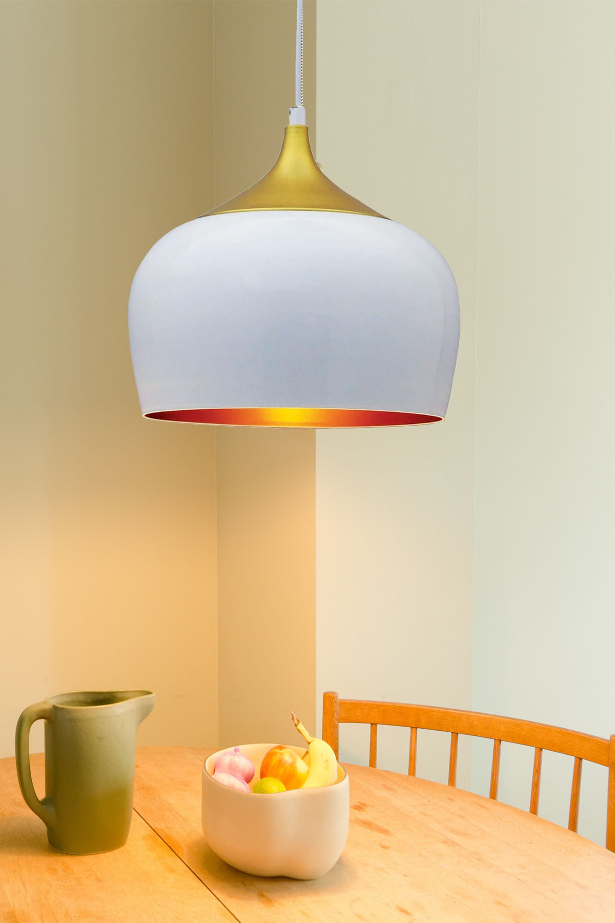 AVİZE SARKIT BEYAZ GOLD BOYA DETAYLI