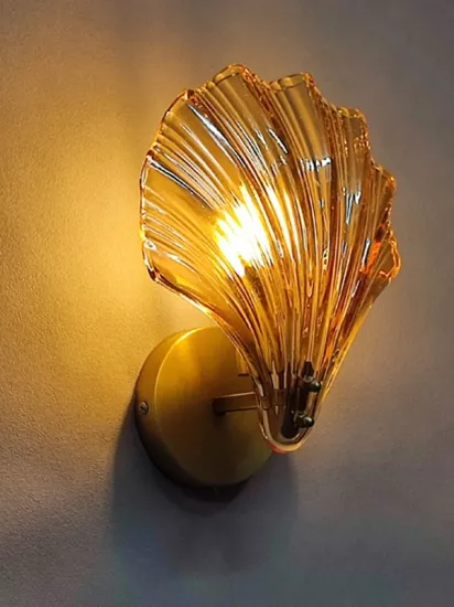 NOONLUX DESIGN&LIGHTING Aplik Shell İstiridye  Ev Antre Salon Oturma odası Yatak odası Yatak Başı Okuma Bal Rengi cam